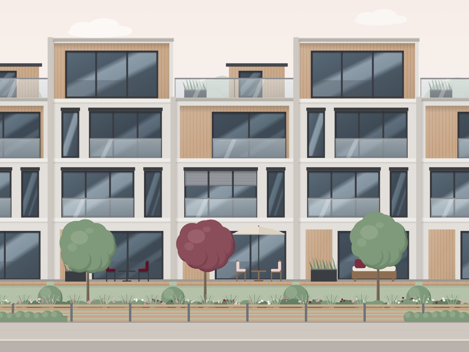 Moderne 2-Zimmer-Neubauwohnung mit Terrasse und Garten in Blasewitz – Außenansicht