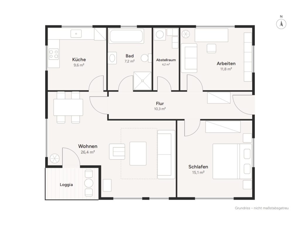 Grundriss Denkmalgeschützte 3-Zimmer-Wohnung im sanierten Stadthaus in Striesen